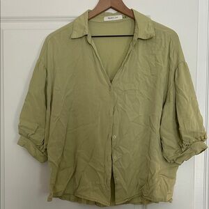 Light green Button-Up Blouse